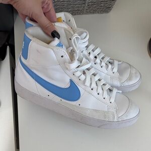 Nike White and Light Blue High-Tops